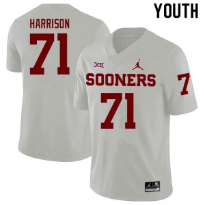 Youth Anton Harrison White Oklahoma College Football #71 Jersey 986374-780