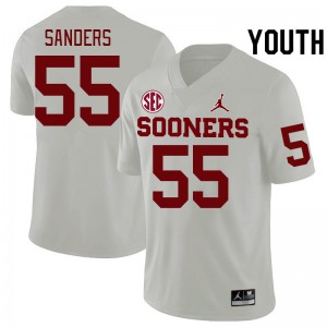 Youth Ashton Sanders White Oklahoma Sooners 2024 SEC Conference College Football #55 Jersey 563957-295