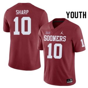 Youth Bauer Sharp Crimson Oklahoma College Football #10 Jersey 866015-284