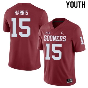 Youth Ben Harris Crimson Sooners College Football #15 Jersey 792005-112