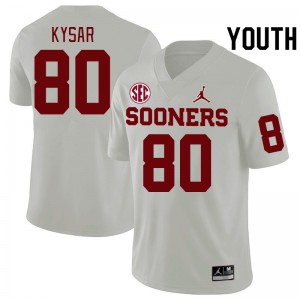 Youth Bergin Kysar White Oklahoma 2024 SEC Conference College Football #80 Jersey 614161-234