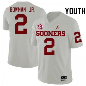 Youth Billy Bowman Jr. White Oklahoma 2024 SEC Conference College Football #2 Jersey 680410-259