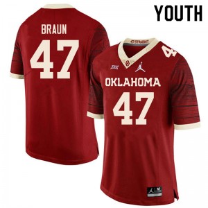 Youth Brady Braun Retro OU College Football #47 Jersey 844862-601