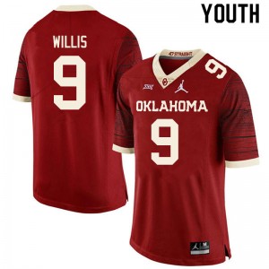Youth Brayden Willis Retro Oklahoma Sooners College Football #9 Jersey 531535-409