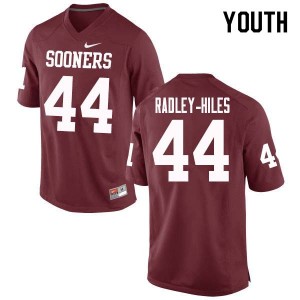 Youth Brendan Radley-Hiles Crimson OU Sooners College Football #44 Jersey 231212-156