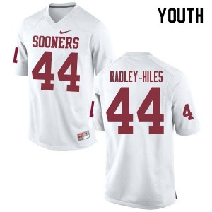 Youth Brendan Radley-Hiles White Oklahoma Sooners College Football #44 Jersey 169554-897