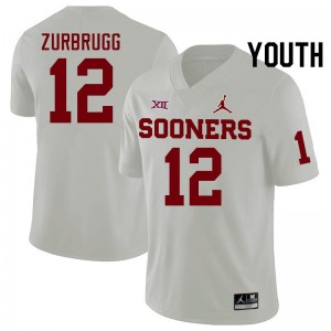 Youth Brendan Zurbrugg White OU College Football #12 Jersey 722003-241