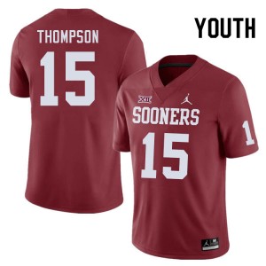 Youth Brenen Thompson Crimson Oklahoma College Football #15 Jersey 777319-479