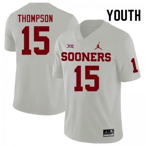 Youth Brenen Thompson White Oklahoma College Football #15 Jersey 531659-275