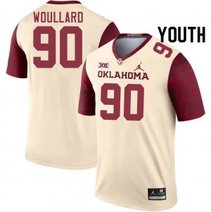 Youth Caiden Woullard Cream OU College Football #90 Jersey 195364-609