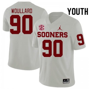 Youth Caiden Woullard White Oklahoma 2024 SEC Conference College Football #90 Jersey 535679-403
