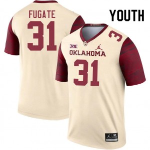 Youth Cale Fugate Cream OU Sooners College Football #31 Jersey 677825-431