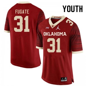 Youth Cale Fugate Retro Sooners College Football #31 Jersey 781116-616
