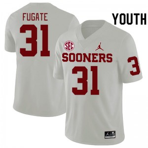 Youth Cale Fugate White OU 2024 SEC Conference College Football #31 Jersey 461853-925
