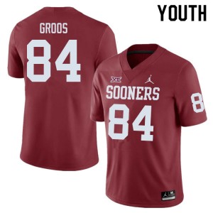 Youth Carsten Groos Crimson Sooners College Football #84 Jersey 256986-203