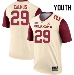 Youth Casen Calmus Cream Oklahoma Sooners College Football #29 Jersey 324974-878
