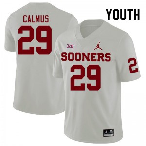 Youth Casen Calmus White OU College Football #29 Jersey 552802-492