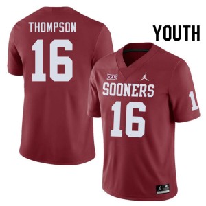Youth Casey Thompson Crimson OU College Football #16 Jersey 455895-327