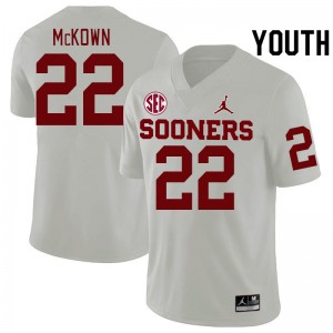 Youth Chapman McKown White Sooners 2024 SEC Conference College Football #22 Jersey 635745-882