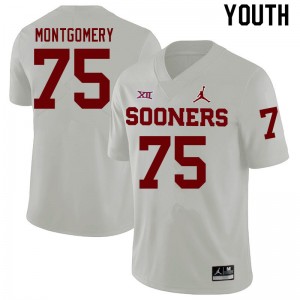 Youth Cullen Montgomery White Sooners College Football #75 Jersey 638015-167
