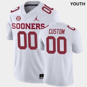 Youth Custom White OU Sooners 2024 SEC Conference #00 Jersey 852141-692