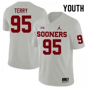 Youth Da'Jon Terry White Sooners College Football #95 Jersey 379974-780