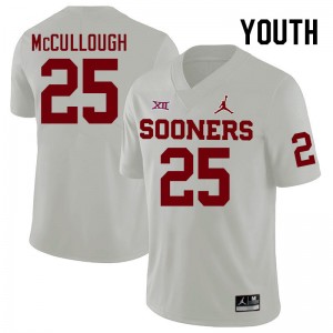 Youth Daeh McCullough White Oklahoma Sooners College Football #25 Jersey 737826-536