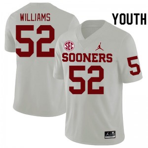 Youth Damonic Williams White Sooners 2024 SEC Conference College Football #52 Jersey 565656-802