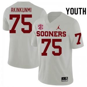 Youth Daniel Akinkunmi White OU Sooners 2024 SEC Conference College Football #75 Jersey 787858-127