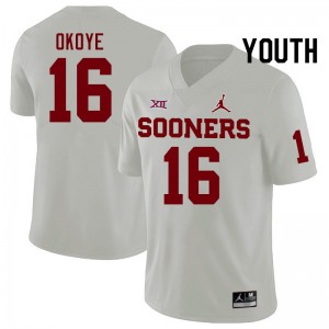 Youth Danny Okoye White Oklahoma Sooners College Football #16 Jersey 842557-216
