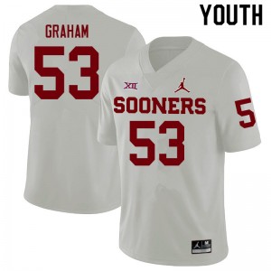 Youth Darius Graham White OU Sooners College Football #53 Jersey 790924-376