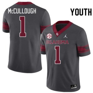 Youth Dasan McCullough Charcoal Oklahoma 2024 SEC Conference #1 Jersey 443480-954