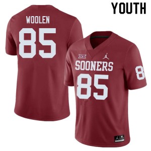 Youth Davion Woolen Crimson Oklahoma Sooners College Football #85 Jersey 255872-342