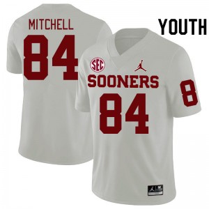 Youth Davon Mitchell White Oklahoma Sooners 2024 SEC Conference College Football #84 Jersey 135039-590