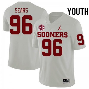 Youth Davon Sears White Sooners 2024 SEC Conference College Football #96 Jersey 758789-788