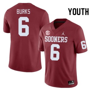 Youth Deion Burks Crimson Sooners 2024 SEC Conference #6 Jersey 454340-212