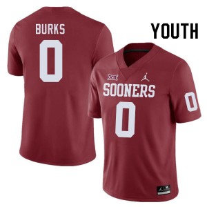 Youth Deion Burks Crimson Oklahoma College Football #6 Jersey 398659-837