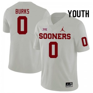 Youth Deion Burks White Oklahoma College Football #6 Jersey 574507-583