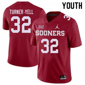 Youth Delarrin Turner-Yell Crimson OU Sooners Jordan Brand College Football #32 Jersey 699926-376