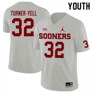 Youth Delarrin Turner-Yell White Oklahoma Jordan Brand College Football #32 Jersey 104367-329