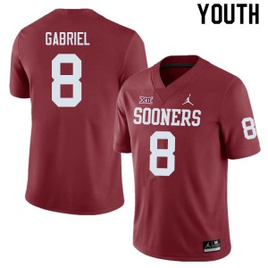 Youth Dillon Gabriel Crimson OU College Football #8 Jersey 592947-806