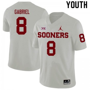 Youth Dillon Gabriel White OU Sooners College Football #8 Jersey 886505-348