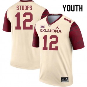 Youth Drake Stoops Cream Sooners College Football #12 Jersey 413704-318
