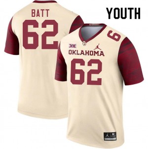 Youth Drew Batt Cream OU Sooners College Football #62 Jersey 682371-153