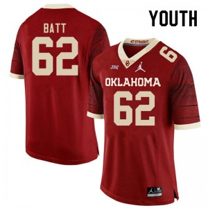Youth Drew Batt Retro Sooners College Football #62 Jersey 554608-285