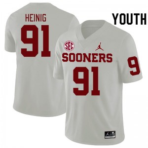 Youth Drew Heinig White Oklahoma 2024 SEC Conference College Football #91 Jersey 496726-611