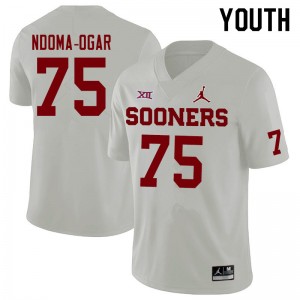 Youth E.J. Ndoma-Ogar White Sooners Jordan Brand College Football #75 Jersey 134895-130