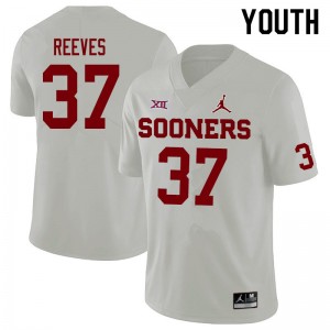 Youth Easton Reeves White Sooners Jordan Brand College Football #37 Jersey 967991-493