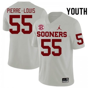 Youth Eddy Pierre-Louis White OU Sooners 2024 SEC Conference College Football #55 Jersey 482998-783