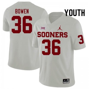 Youth Eli Bowen White OU College Football #36 Jersey 800651-893